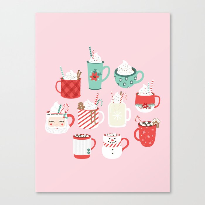 Christmas Cocoa Pink Canvas Print