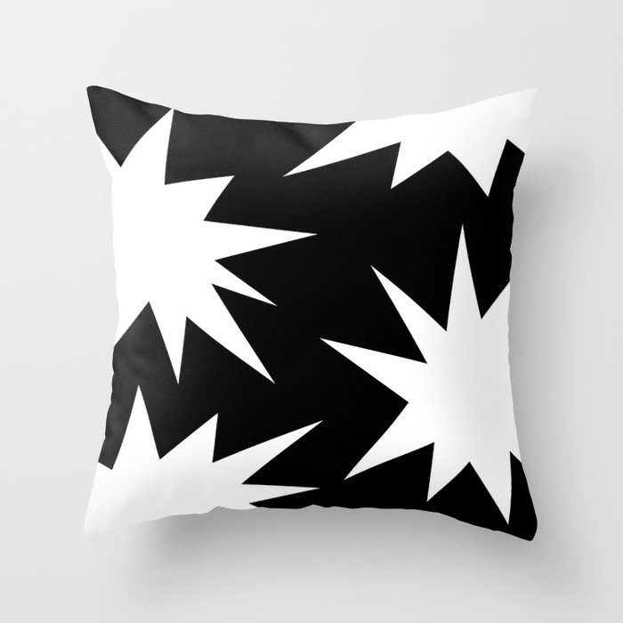 Abstract geometric pattern - black and white. Throw Pillow