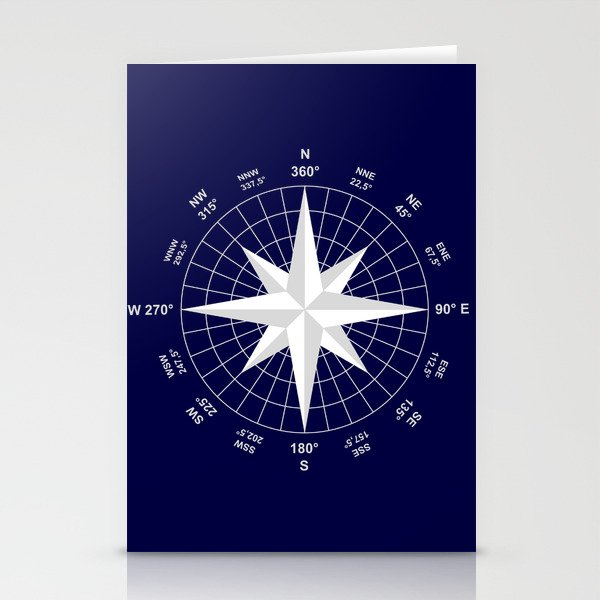 Compass on Navy Blue Stationery Cards