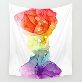 Rainbow Abstract 5322 Modern Alcohol Ink Painting by Herzart Wall Tapestry