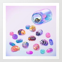 Pill bugs  Art Print