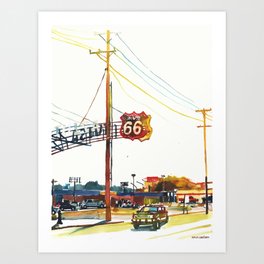 Tulsa Route66 sign Art Print