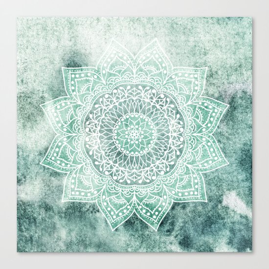 DEEP MINT MANDALA Canvas Print