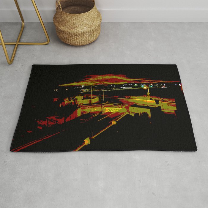 Don't stop. It's a sign. Stop street in the dark Rug
