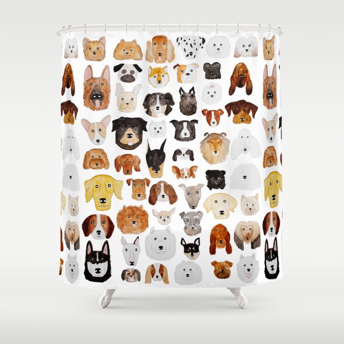 dog shower curtain rings