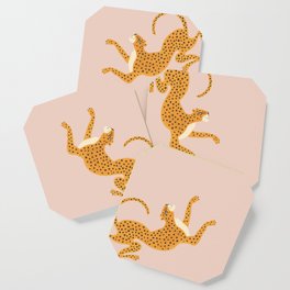 Leopard Race - pink Coaster