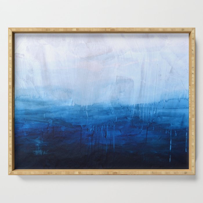 All Good Things Are Wild And Free Ocean Ombre Painting Serving Tray By Andrealauren Society6