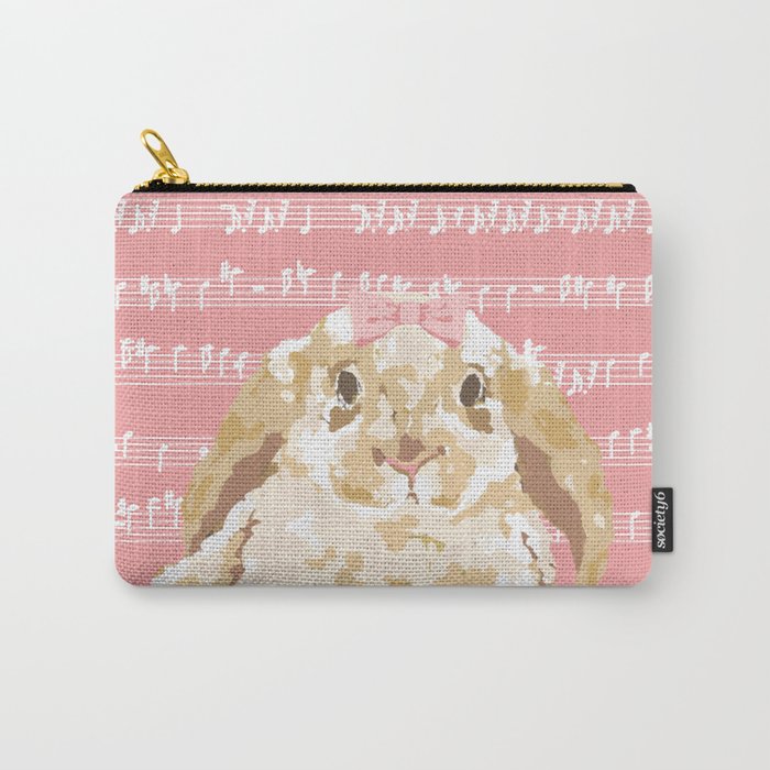 Bunny Composition (beige/pink) Carry-All Pouch