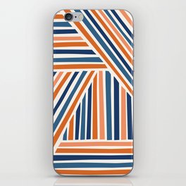 Abstract Shapes 245 in Navy Blue and Vintage Orange iPhone Skin
