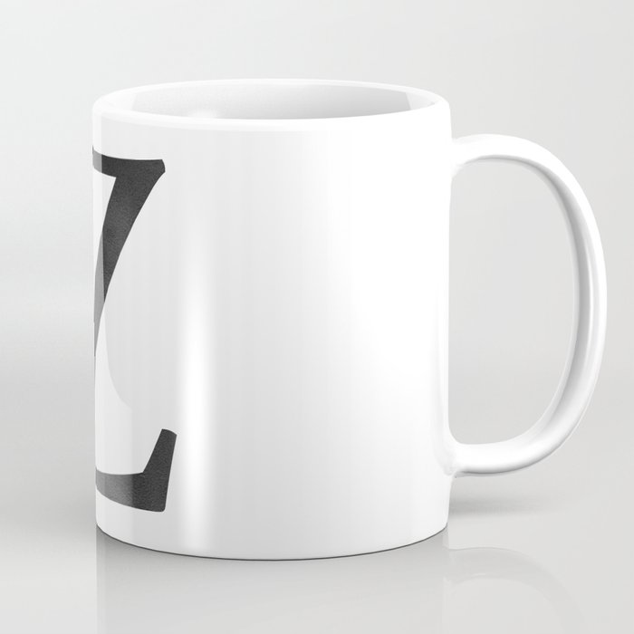 Letter Z Initial Monogram Black and White Coffee Mug by Simple Luxe by  Nature Magick