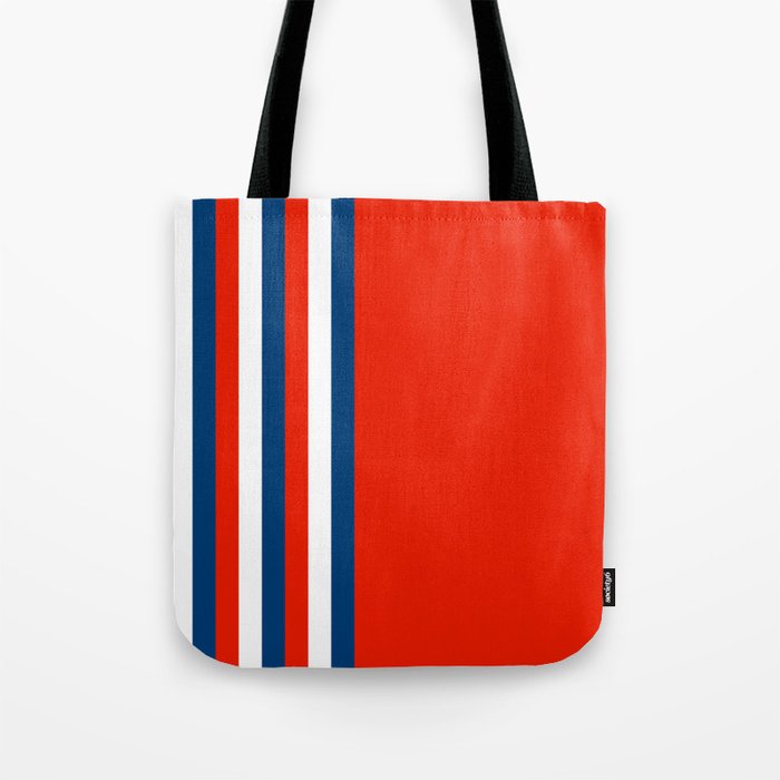 Red white and blue tote shop bag