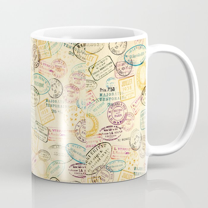 Stamps background Coffee Mug