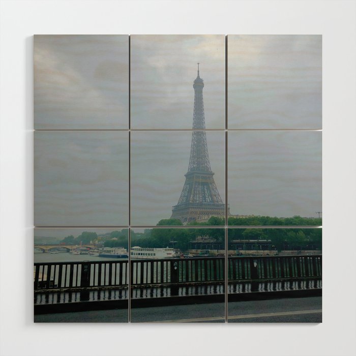 Eiffel Tower Paris Bridge  Wood Wall Art