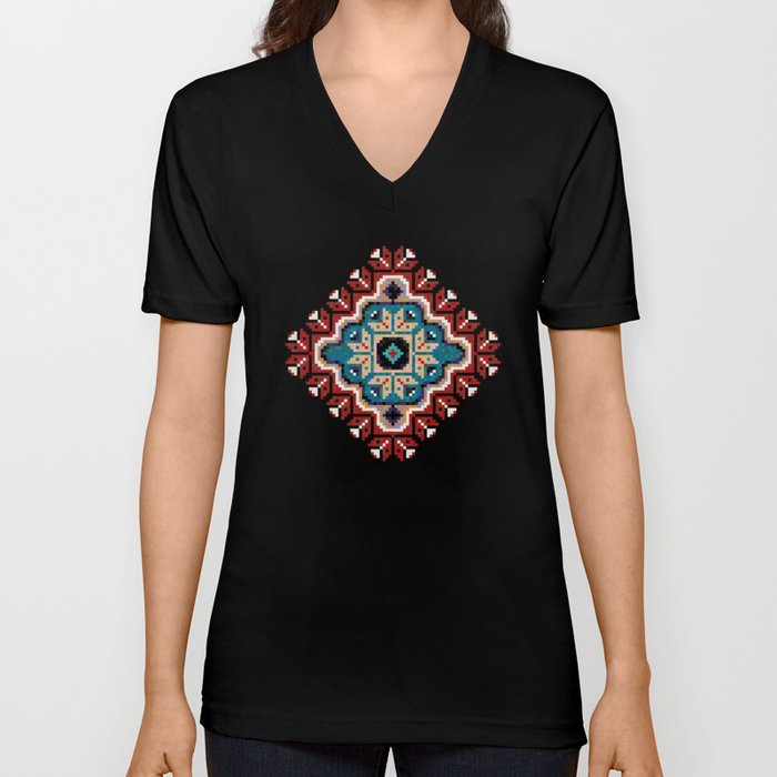 Native American Navajo pattern II V Neck T Shirt