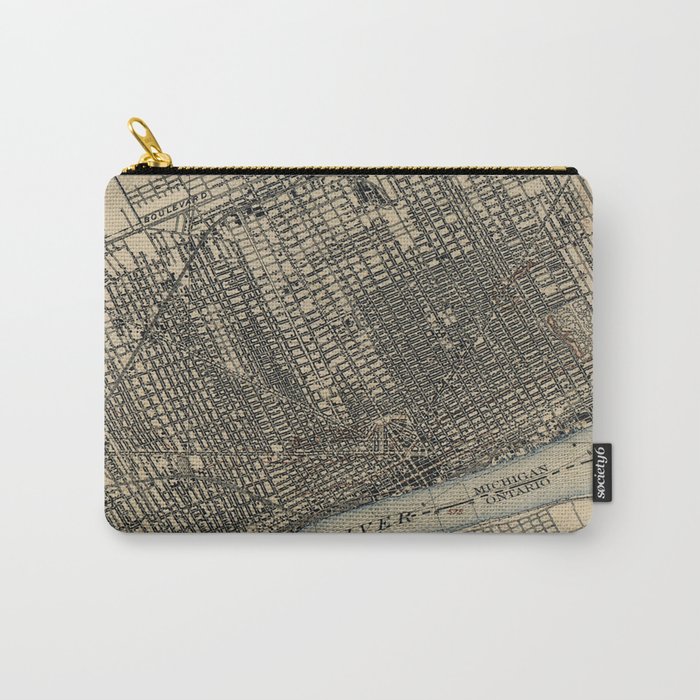 Vintage Map of Detroit Michigan (1904) Carry-All Pouch