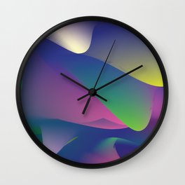 colorful unique design Wall Clock | Colorfulmind, Bestgift, Bestart, Blue, Colorul, Digital, Artwork, Pattern, Yellow, Darkprettyblue 