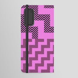 Pink Black Geometric Line Pattern Android Wallet Case