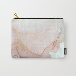 Rose gold pink agate marble Carry-All Pouch