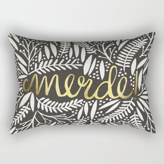 Pardon My French – Gold on Black Rectangular Pillow