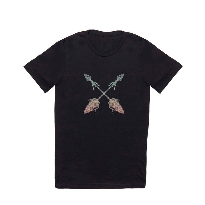 Tribal Arrows Turquoise Coral Gradient T Shirt