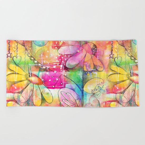Flowers Dreams Beach Towel