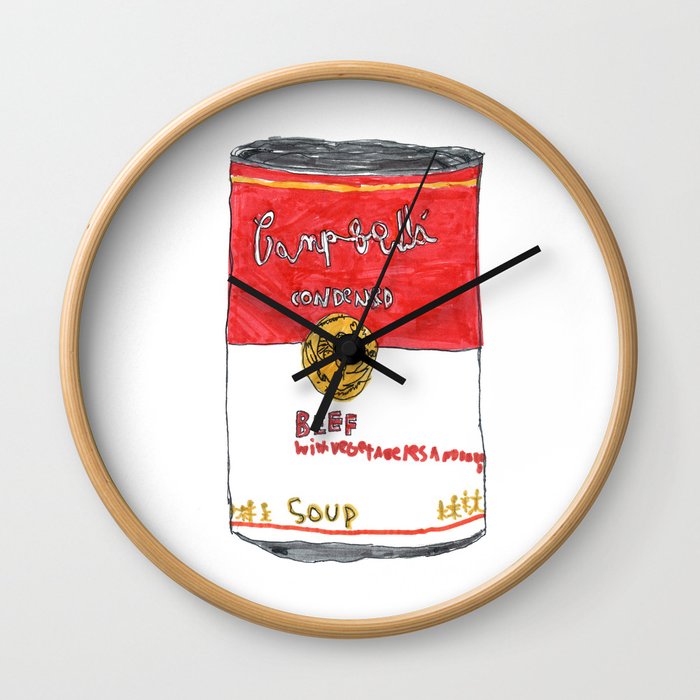 Can of Beef Soup  Wall Clock