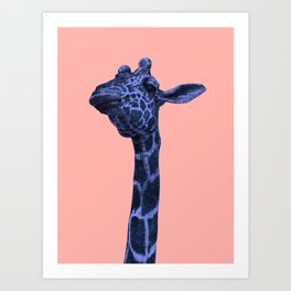 blue giraffe 2 Art Print