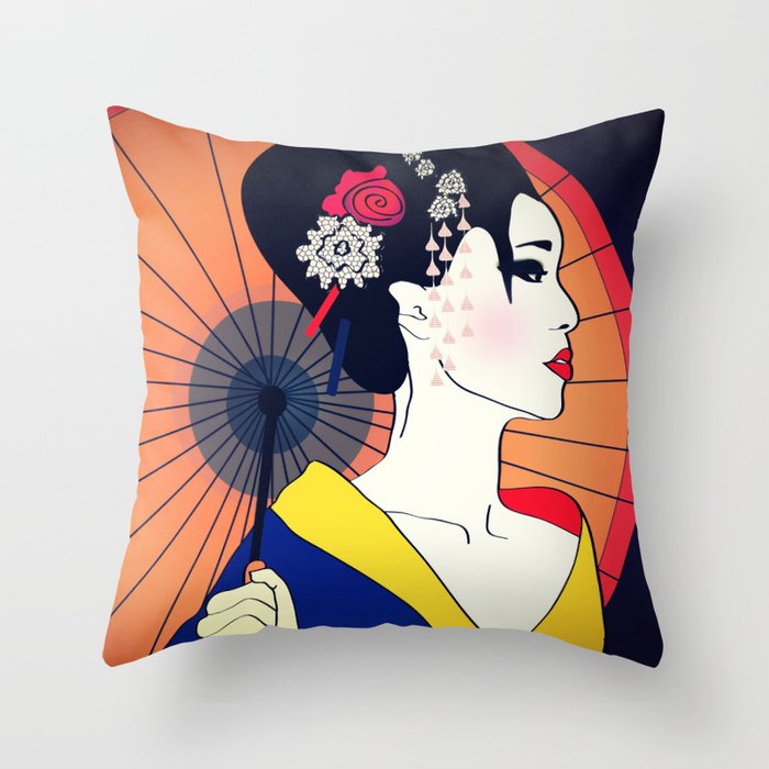 Geisha  Throw Pillow