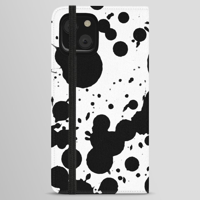 Ink droplets on paper background.  iPhone Wallet Case