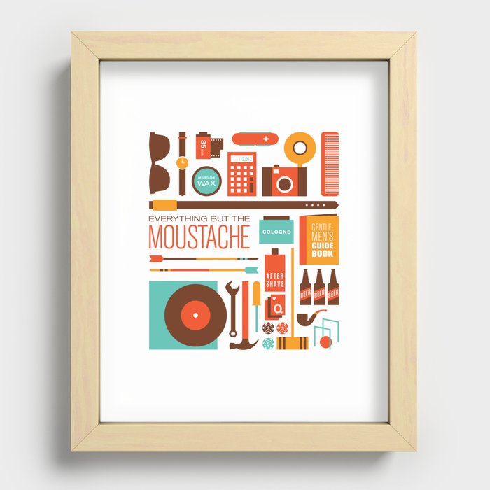 Everything But The Moustache Recessed Framed Print