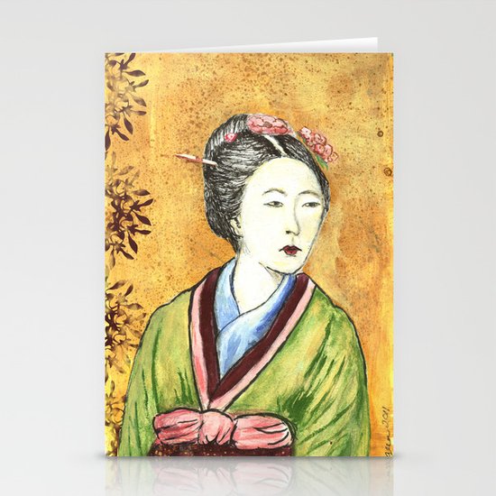 Japanese Woman Stationery Cards