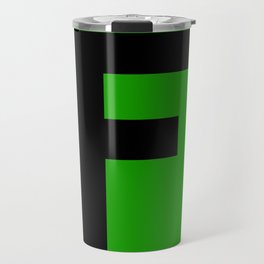 Letter F (Black & Green) Travel Mug