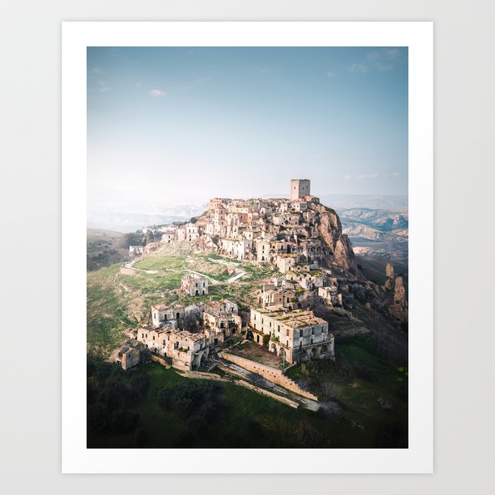 Abandoned Ghost Town Craco in Matera Art Print