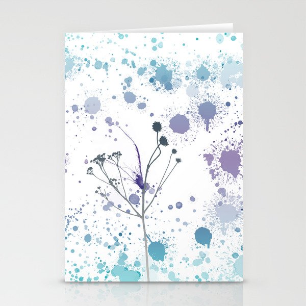 Flower Paint Splatter Stationery Cards