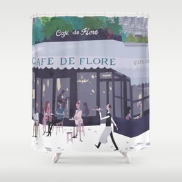Cafe de flore Shower Curtain