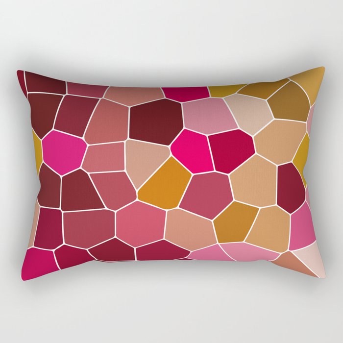 Hexagon Abstract Pink_Olive Rectangular Pillow