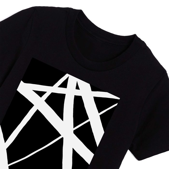 Geometric Line White | T Abstract and Black by Society6 - Kids Shirt Black Abstract White