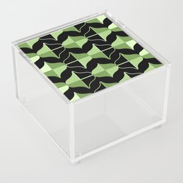 WHALE SONG Midcentury Modern Geometry Green Acrylic Box