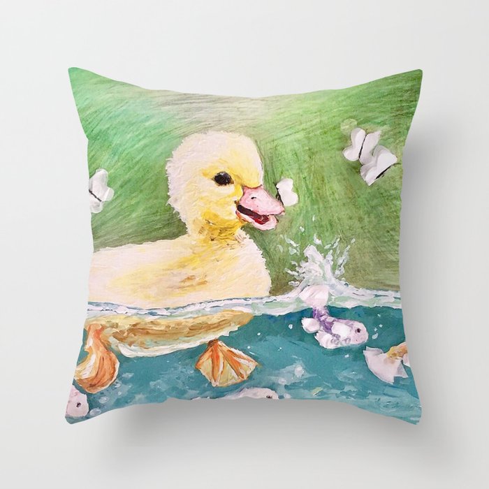 Duck Pond Throw Pillow