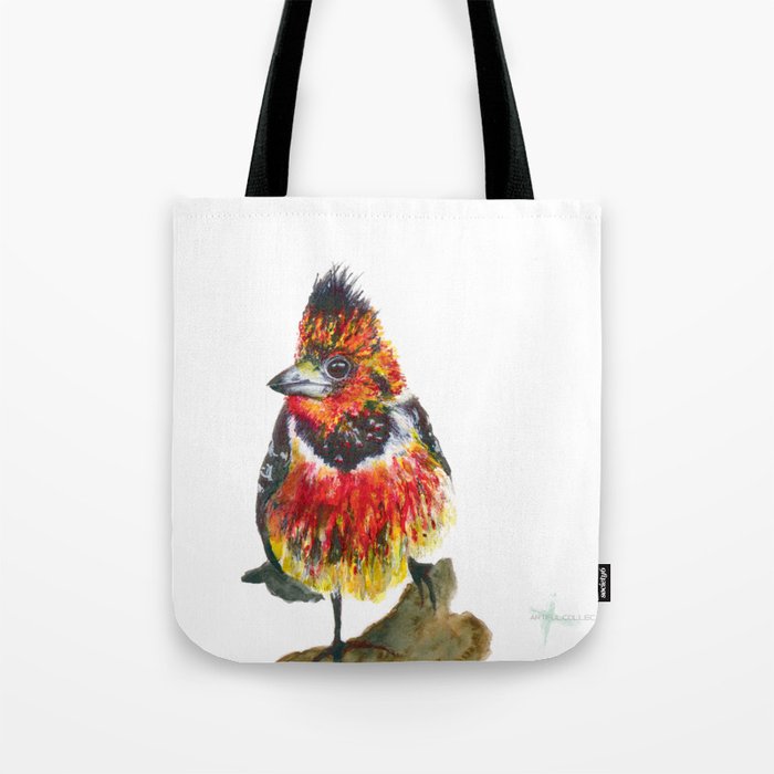 Watercolour Crested Barbet Tote Bag