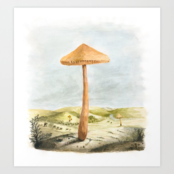 Mushland - Watercolors Art Print