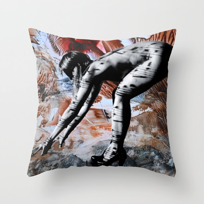 Blind date nude collage Throw Pillow