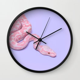 PINK SNAKE Wall Clock | Other, Reptile, Desert, Popart, Graphicdesign, Minimal, Pop Art, Graphic Design, Animal, Wild 