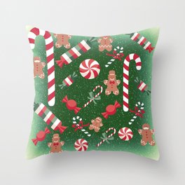 Christmas Candy Cheer Throw Pillow