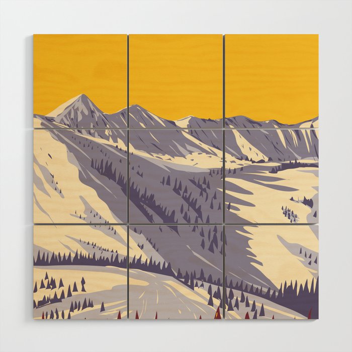 Snowbird Ski and Summer Resort at Hidden Peak near Salt Lake City Utah WPA Poster Art Wood Wall Art