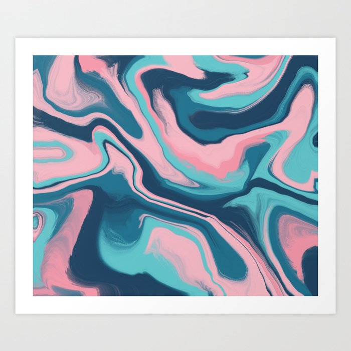 Pink Sky Marble Art Print