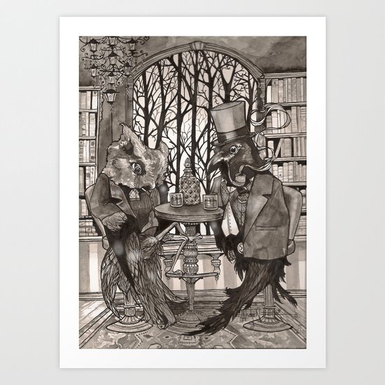 The Owl & The Raven Art Print