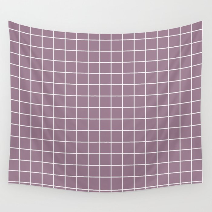 Mountbatten Pink Violet Color White Lines Grid Pattern Wall Tapestry By Makeitcolorful Society6