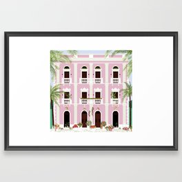 Puerto Rico Pink House Framed Art Print