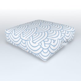 Pale Blue Japanese wave pattern Outdoor Floor Cushion